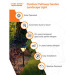 Premier garden pathway dual color light with solar panel top emits warm glow for easy installation in mere minutes