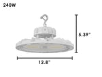 Aries G4 LED UFO High Bay, 38,400 Lumen Max, Wattage and CCT Selectable, White Finish, Comparable to 750-1000 Watt HID Fixture, 120-277V