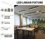 2 FT LED Direct/Indirect Suspended Linear Fixture G2, 3300 Lumen Max, Wattage and CCT Selectable, 120-277V, Black or White Finish