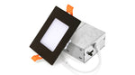 6PK 3" LED Recessed Mini Panel Square, 6W, CCT Selectable, 120V, Black, Nickel, or White