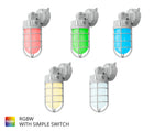 LED RGB Vapor Tight Jelly Jar, 2,148 Lumens,Wattage Selectable, 120-277V, Integrated Photocell