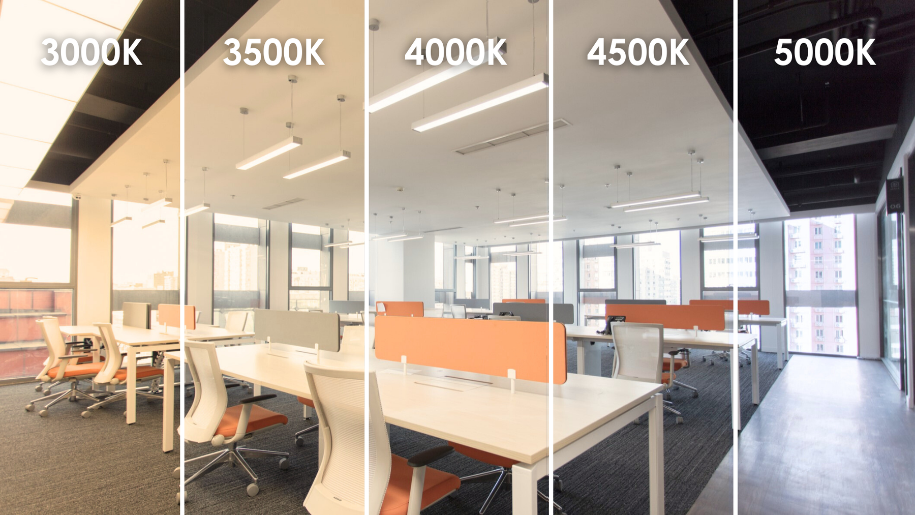6 FT LED Linear Fixture, 6600 Lumens, 60W, CCT Selectable, 120-277V, Black or White Finish