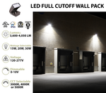 LED Adjustable Wall Pack, 4050 Lumen Max, Wattage and CCT Selectable, Integrated Photocell, 120-277V, Bronze Finish