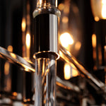 24" Divine 8-Light Pendant, 480W, 120V, Polished Nickel or Heritage Finish