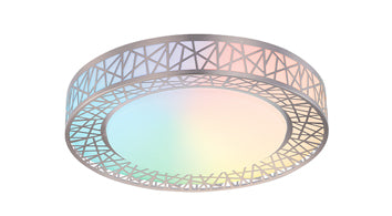 16" LED RGBW Flushmount Loft, 28W, 120V, Smart App, Black or Nickel