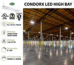 CondorX Premium 4FT LED Linear High Bay, 67,760 Lumen Max, Wattage and CCT Selectable, 120-277V, Sensor Ready