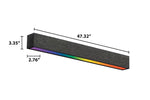 4FT LED RGBW Acoustic Linear Fixture, 4800 Lumen Max, 40W, CCT Selectable, 120-277V, Dark Gray, Gray, or Royal Blue Finish