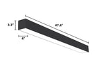 4 FT LED Direct/Indirect Suspended Linear Fixture, 4" Wide, 5750 Lumen Max, Wattage and CCT Selectable, 120-277V, White or Black Finish