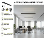 4 FT Suspended Linear Fixture with office interior background