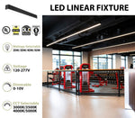 4 FT LED Louver Direct/Indirect Suspended Linear Fixture, 6900 Lumen Max, Wattage and CCT Selectable, 120-277V, Black or White