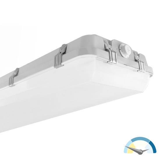 LED 4FT Vapor Tight High Bay, 32,000 Lumen Max, Wattage and CCT Selectable, 120-277V