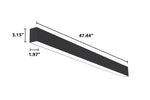 4 FT LED Direct/Indirect Suspended Linear Fixture, 2" Wide, 4600 Lumen Max, Wattage and CCT Selectable, 120-277V, White or Black Finish