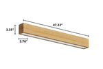 Sleek modern 4 ft suspended linear fixture with natural wood finish and integrated led strip for direct indirect lighting