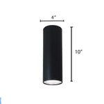 4" LED Architectural Cylinder Light Fixture, 1680 Lumens, Wattage and CCT Selectable, 120-277V, Black Finish