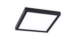 6PK 7" LED Square Edge Lit Ceiling Light, 15W, CCT Selectable, 120V, Black or White