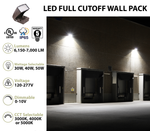 LED Adjustable Wall Pack, 7000 Lumen Max, Wattage and CCT Selectable, Integrated Photocell, 120-277V, Bronze Finish