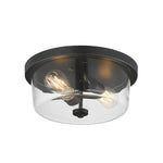 Fuller 2-Light Flush Mount Ceiling Light, 120V, Black