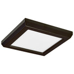 5" LED Square Flush Mount Fixture, 8W, CCT Selectable, White, Black, Bronze, Brushed Nickel Finish, 120V