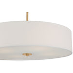 LED Pendant Semi-Flush Mount Ceiling Light, 34W, Antiqued Brushed Brass Finish, 120V, Mid Town Collection