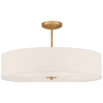LED Pendant Semi-Flush Mount Ceiling Light, 34W, Antiqued Brushed Brass Finish, 120V, Mid Town Collection