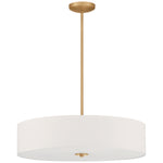 LED Pendant Semi-Flush Mount Ceiling Light, 34W, Antiqued Brushed Brass Finish, 120V, Mid Town Collection
