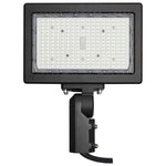 Black outdoor flood light on a white background
