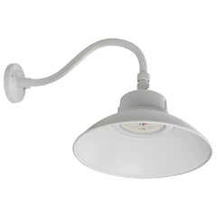 LED Gooseneck Fixture, Wattage and CCT Selectable, 5500 Lumen Max, Integrated Photocell, 120-277V, Finish White