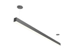 Modern minimalist black led suspended linear fixture with direct indirect illumination and selectable wattage and cct