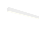 White rectangular 6 ft led suspended direct indirect linear fixture with sleek modern design and selectable wattage