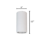 6" LED Architectural Cylinder Light Fixture, 2200 Lumens, 25W, CCT Selectable, 120-277V, White Finish