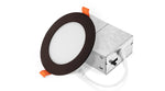 6PK 6" LED Round Wafer Recessed Mini Panel, 12W, CCT Selectable, 120V, Black, Bronze, Nickel, or White