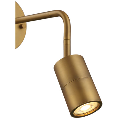 1 Light LED Wall Or Ceiling Spotlight, 500 Lumens, 6W, 3000K, 120V, Antique Brushed Brass Finish, Cafe Dual Mount Collection