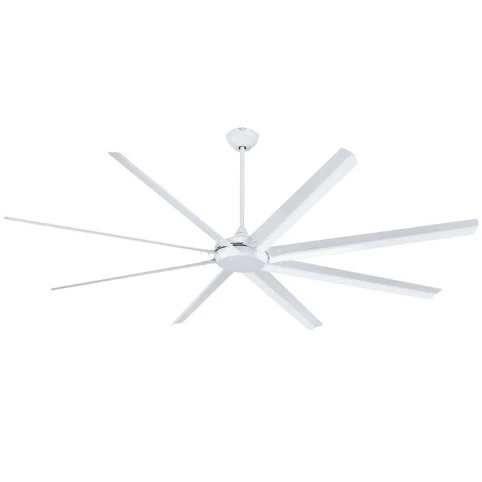 Widespan 100" 8-Blade Industrial Ceiling Fan, White Finish