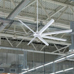 Widespan 100" 8-Blade Industrial Ceiling Fan, White Finish