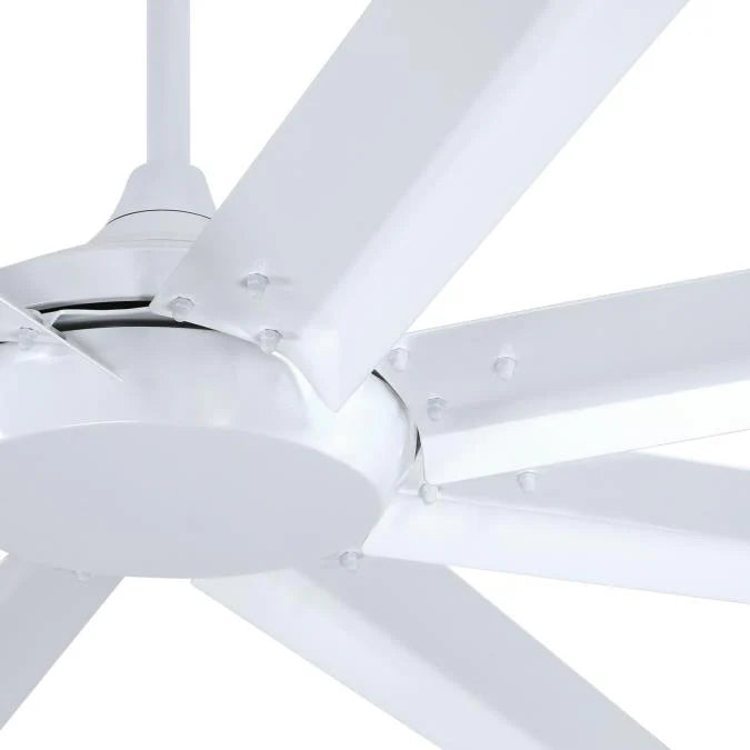 Widespan 100" 8-Blade Industrial Ceiling Fan, White Finish