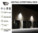 LED Traditional Cutoff Wall Pack, 11,120 Lumen Max, Wattage and CCT Selectable, Integrated Photocell, 120-277V