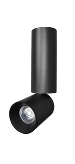 Black led adjustable architectural cylinder light fixture with matte finish and adjustable head for versatile lighting