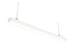 8 FT LED Linear Fixture, IP66 Rated, 17,600 Lumen Max, Wattage and CCT Selectable, Suspended Mount with Linking Kit Option, 120-277V