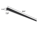 8 FT LED Direct/Indirect Suspended Linear Fixture, 2" Wide, 9200 Lumen Max, Wattage and CCT Selectable, 120-277V, White or Black Finish