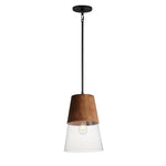 Carpenter 10" Mini Pendant, Walnut / Black