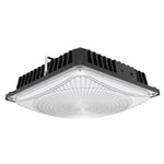 LED Canopy Light, 7318 Lumen Max, Wattage and CCT Selectable, 120-277V, Black or White Finish