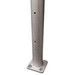 Quick Ship - 30 Foot Round Tapered Anchor Based Aluminum Light Pole, Dark Natural Aluminum Finish