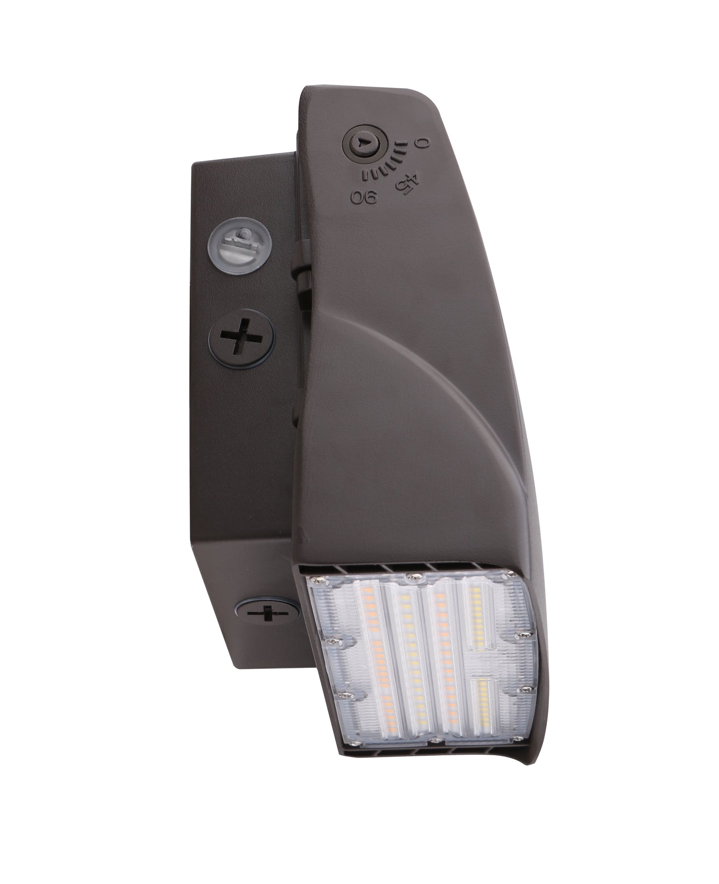 LED Adjustable Wall Pack, 4050 Lumen Max, Wattage and CCT Selectable, Integrated Photocell, 120-277V, Bronze Finish