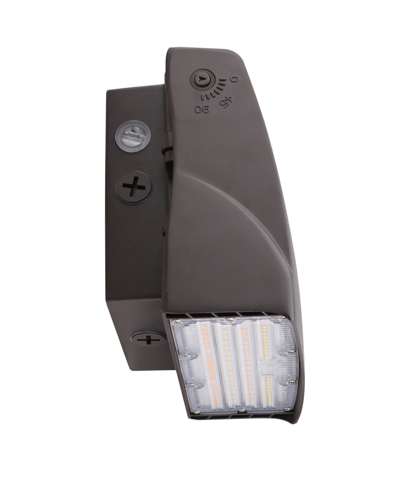 LED Adjustable Wall Pack, 4050 Lumen Max, Wattage and CCT Selectable, Integrated Photocell, 120-277V, Bronze Finish