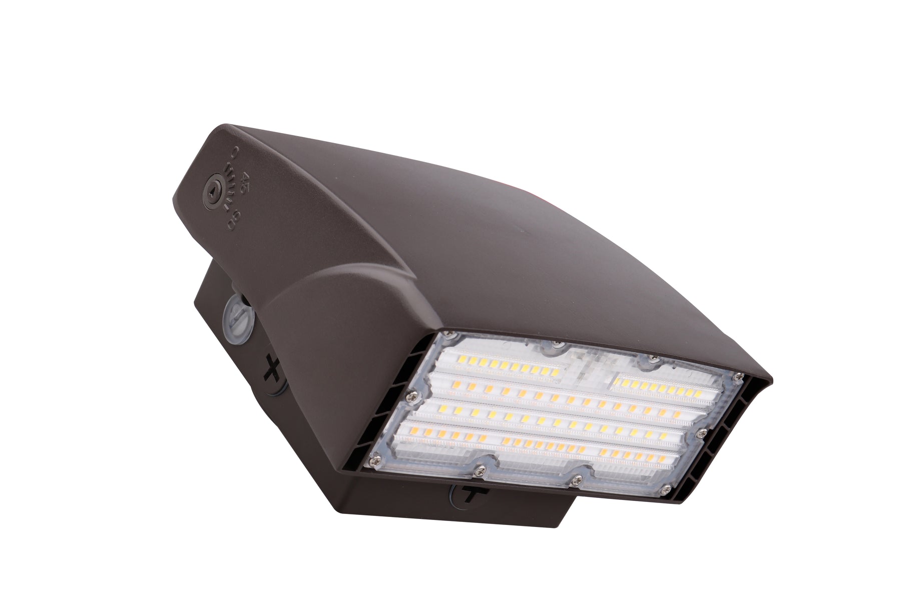 LED Adjustable Wall Pack, 4050 Lumen Max, Wattage and CCT Selectable, Integrated Photocell, 120-277V, Bronze Finish