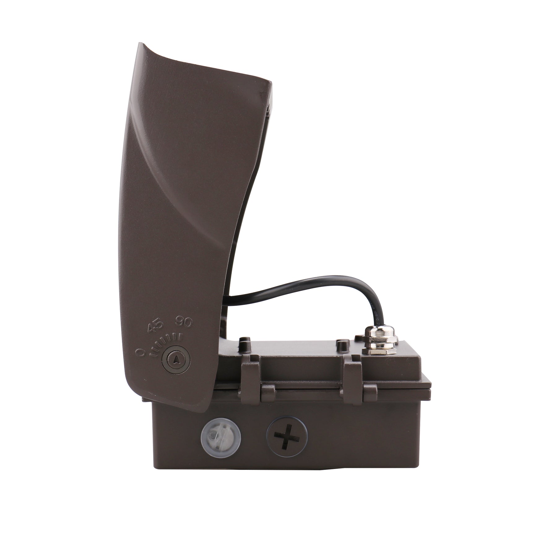 LED Adjustable Wall Pack, 4050 Lumen Max, Wattage and CCT Selectable, Integrated Photocell, 120-277V, Bronze Finish