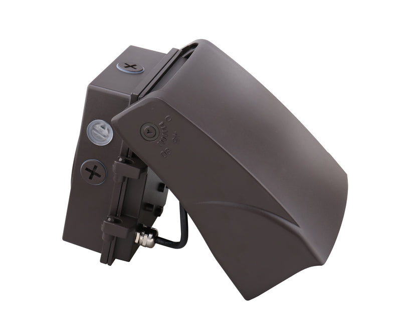 LED Adjustable Wall Pack, 4050 Lumen Max, Wattage and CCT Selectable, Integrated Photocell, 120-277V, Bronze Finish