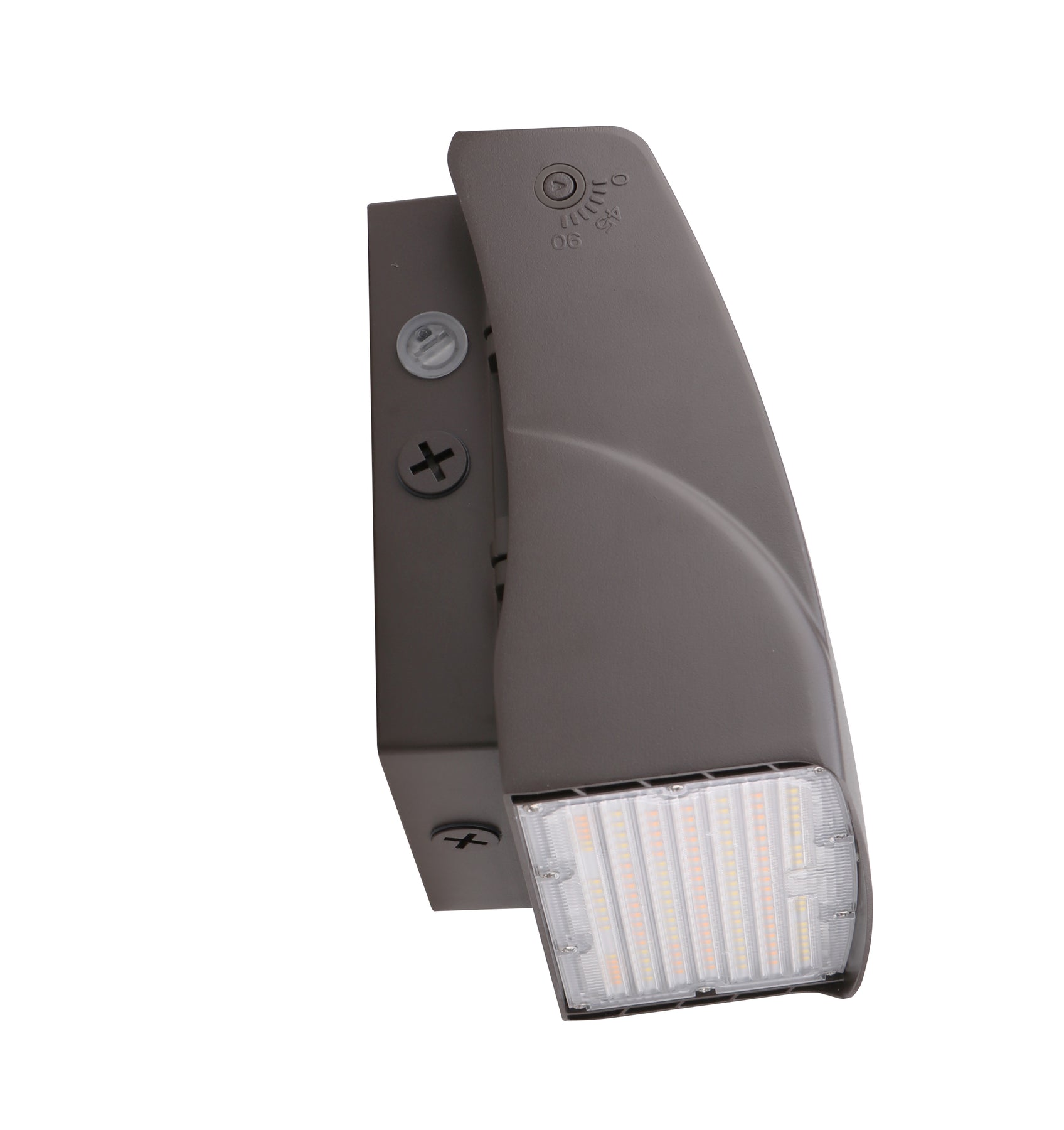 LED Adjustable Wall Pack, 7000 Lumen Max, Wattage and CCT Selectable, Integrated Photocell, 120-277V, Bronze Finish