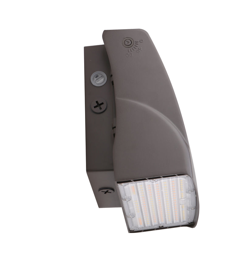 LED Adjustable Wall Pack, 7000 Lumen Max, Wattage and CCT Selectable, Integrated Photocell, 120-277V, Bronze Finish