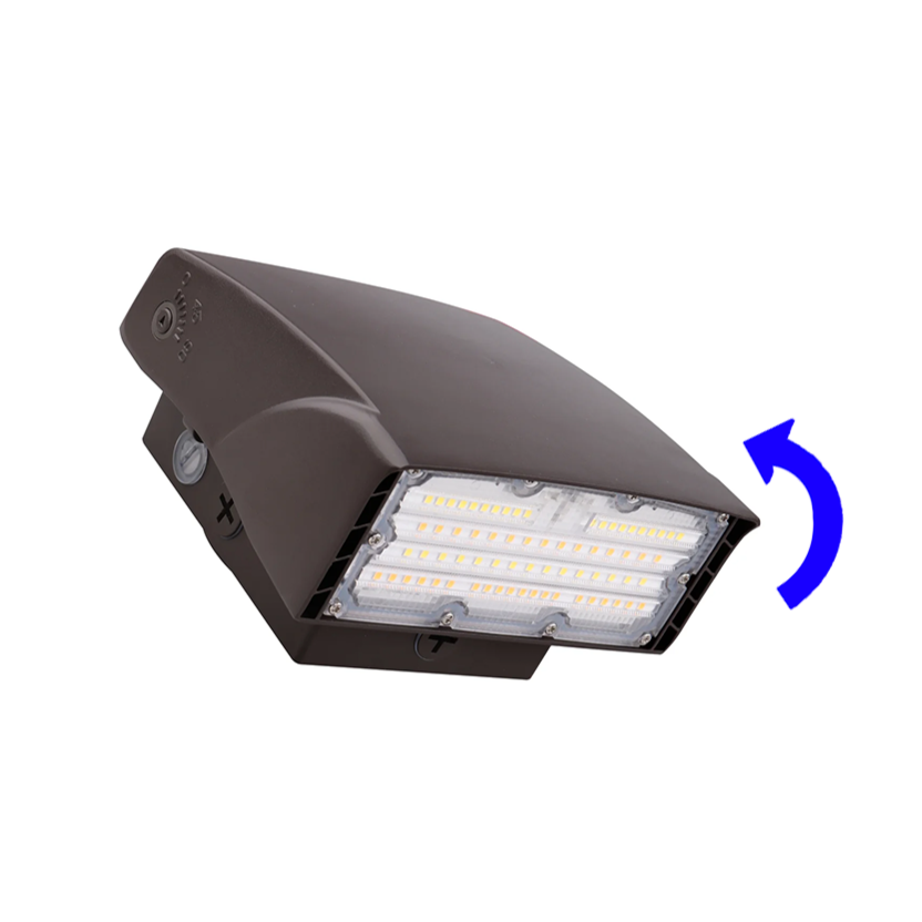 LED Adjustable Wall Pack, 4050 Lumen Max, Wattage and CCT Selectable, Integrated Photocell, 120-277V, Bronze Finish